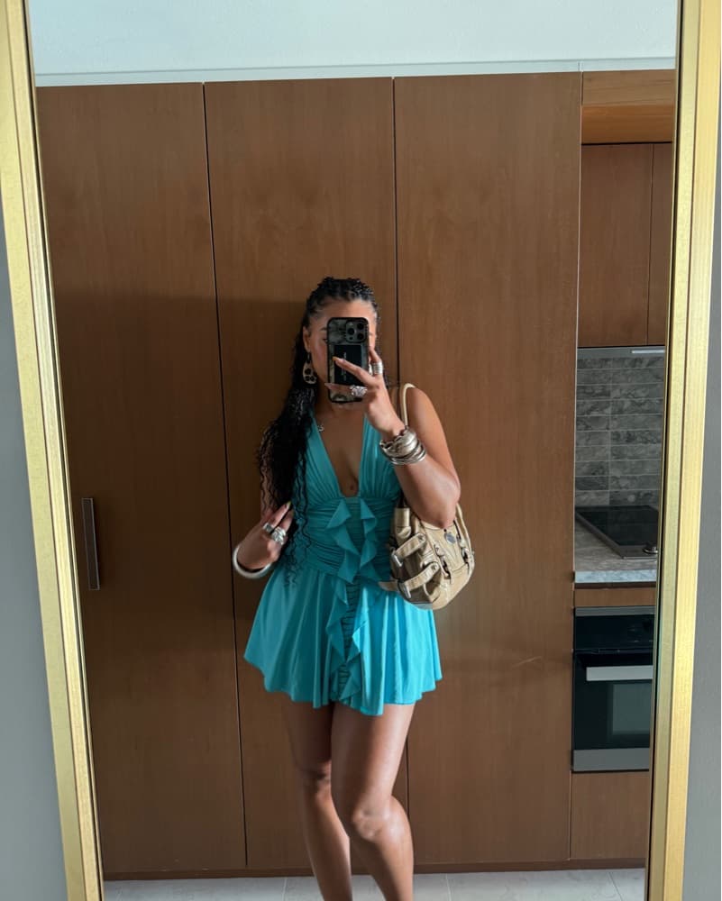 Blue Short Vacation Dress - Image 2