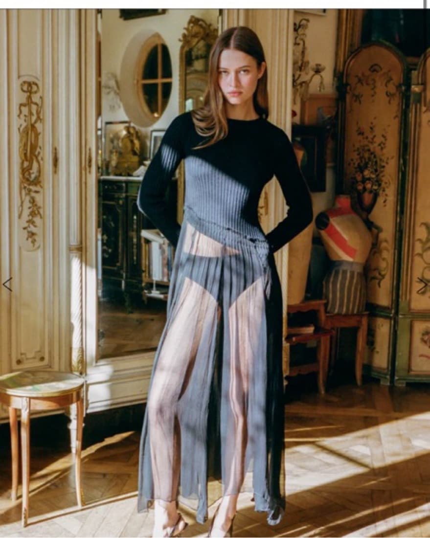 With Jean Sheer Black Long Sleeved Dress - Image 1