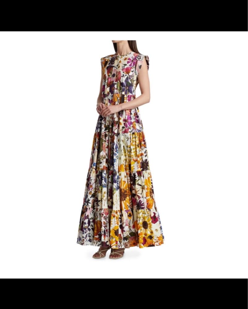 Pressed Floral Tiered Dress - Image 2