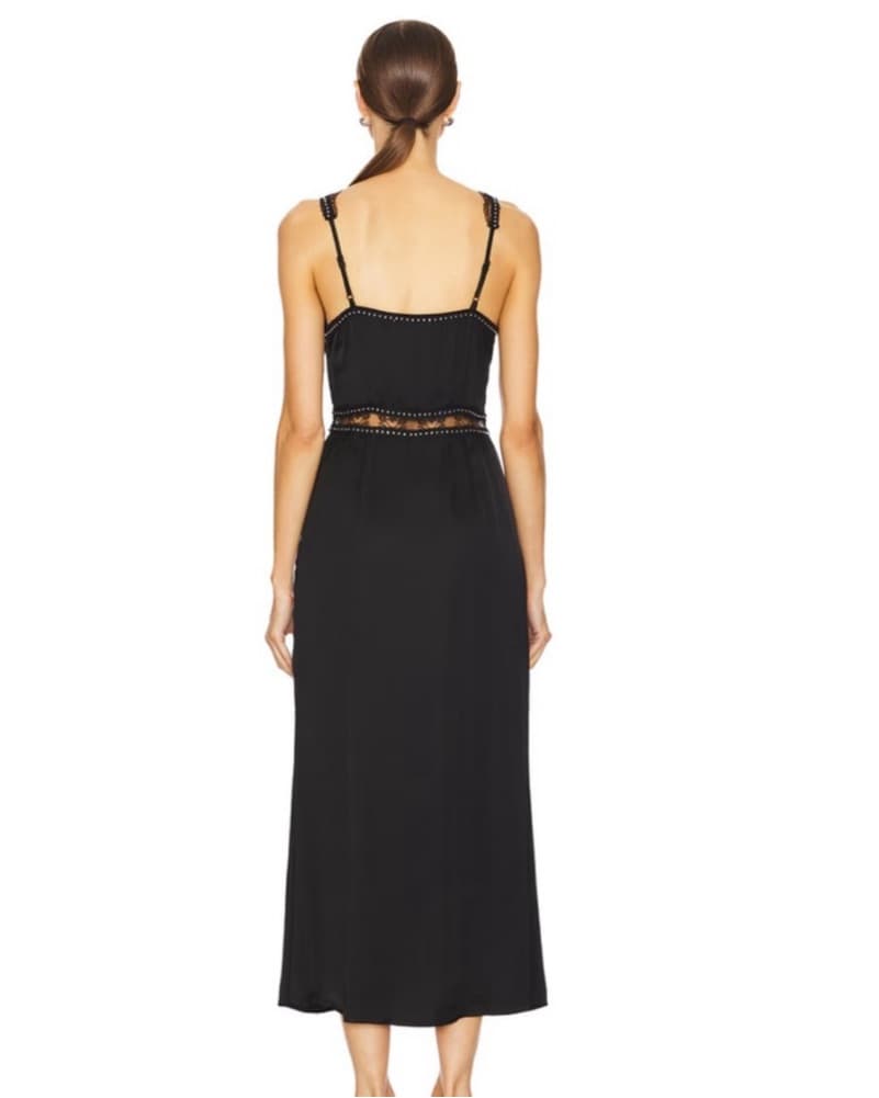 Revolve Black Lace Midi Dress  - Image 3