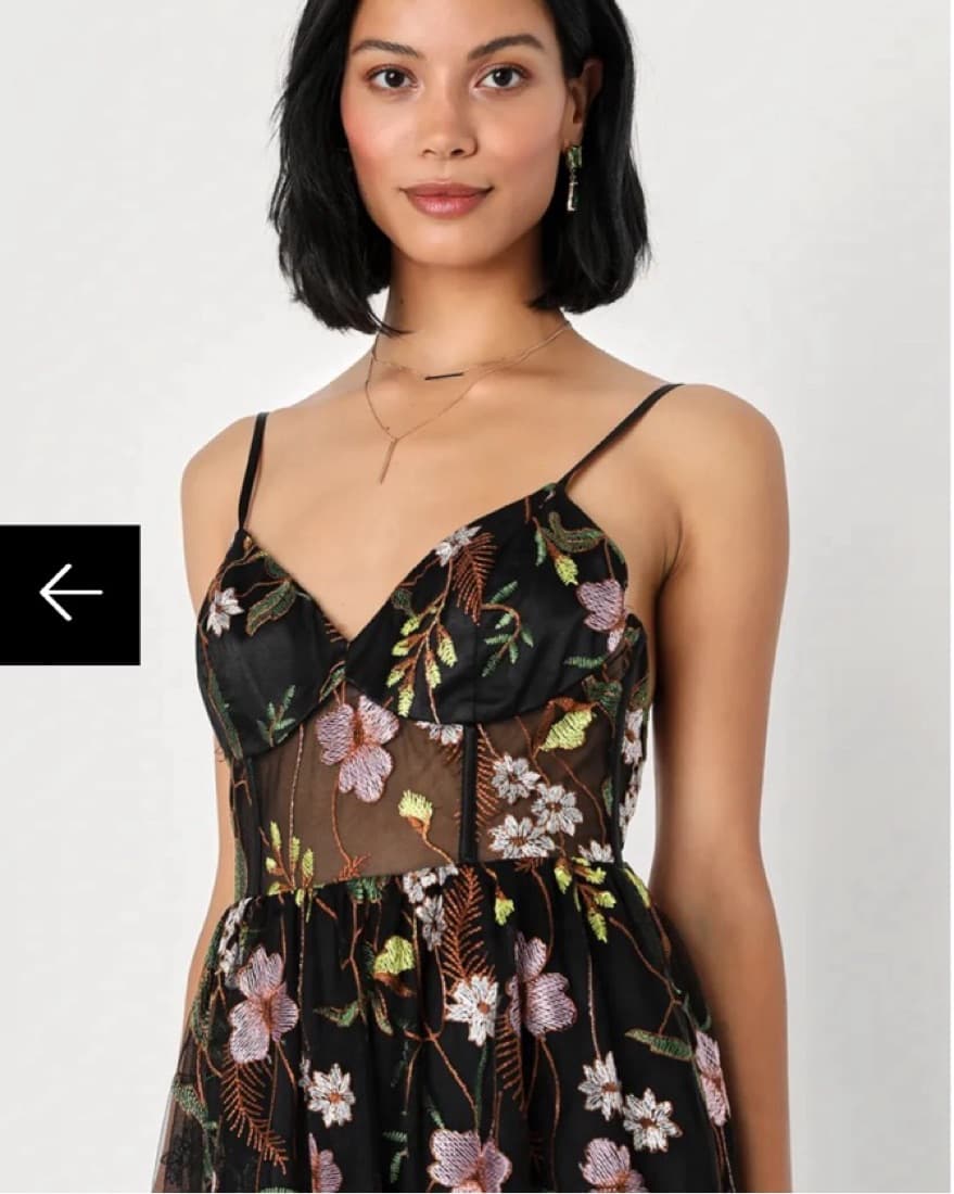 Radiant Fantasy Black Floral Embroidered - Image 3