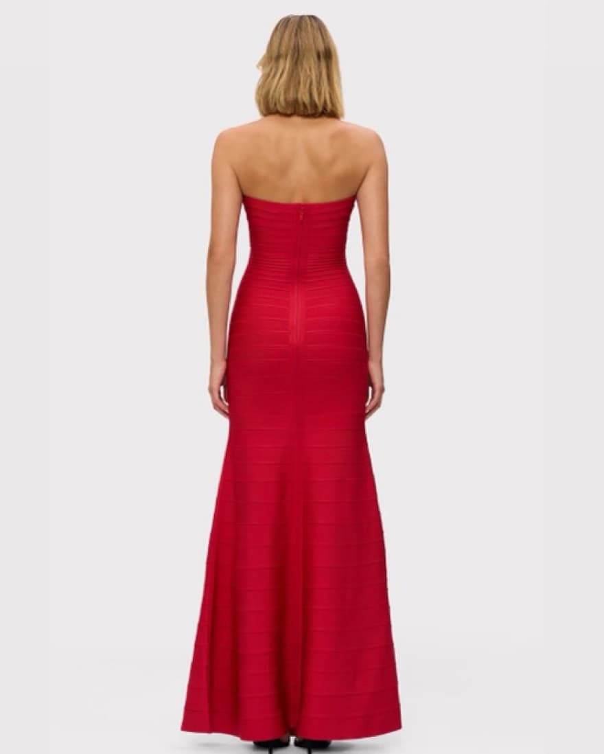 Herve Leger Sara Gown Lipstick Red - Image 3