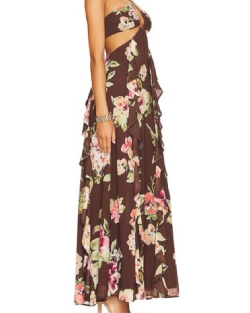 Cyrus Maxi Dress - Brown Saffron Floral - Image 2