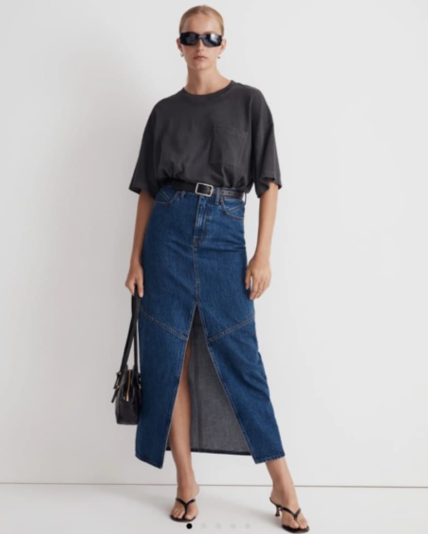 Elevated Denim Maxi Skirt - Image 1