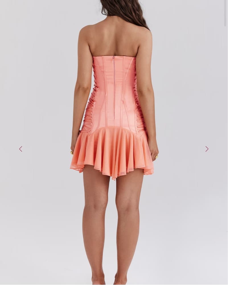 SIRENA Sorbet Satin Strappless Mini Dres - Image 4