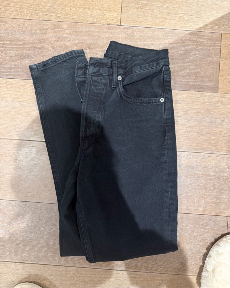 Sleek Black High-Waisted Jeans- agolde - Image 4