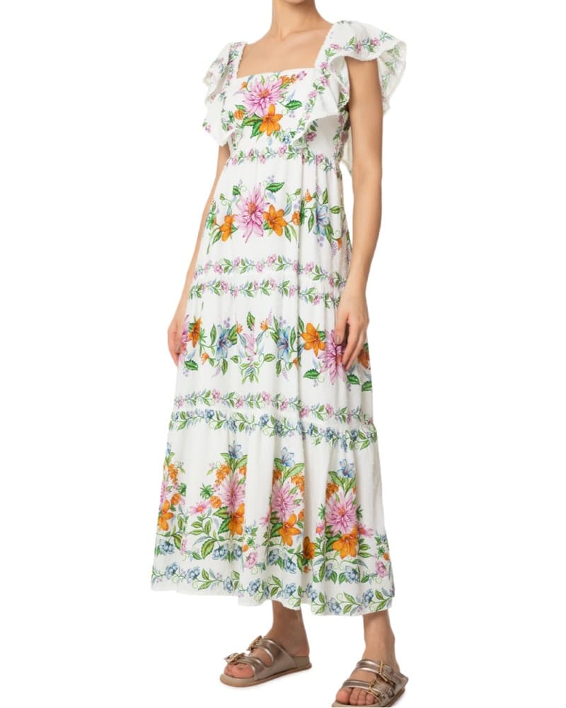 Farm Rio White Flower Dress - Image 4