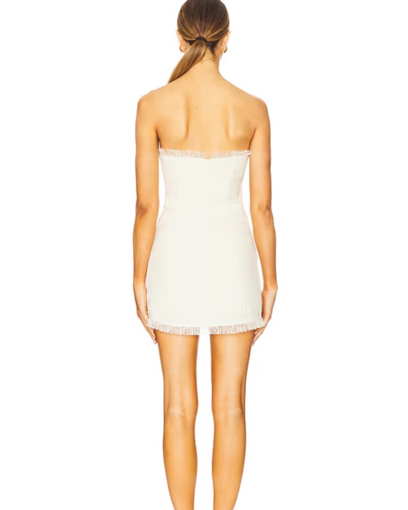 Chic White Strapless Mini Dress - Image 4