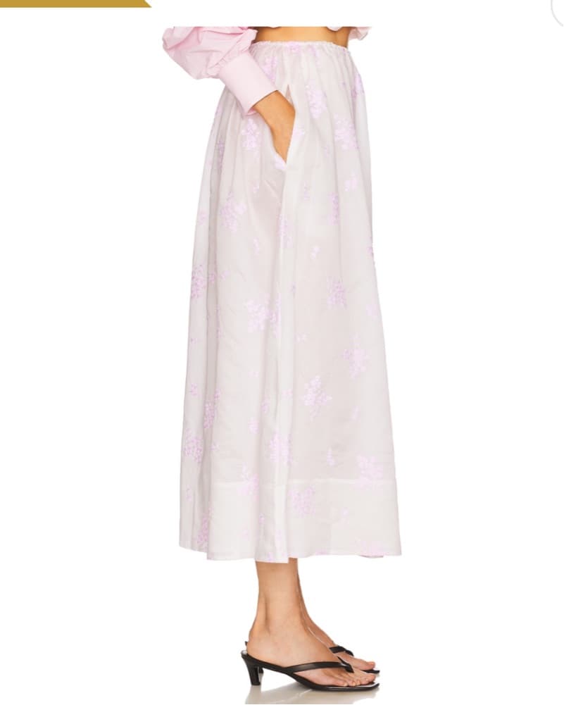 Helsa White And Pink Embroidered Skirt - Image 4