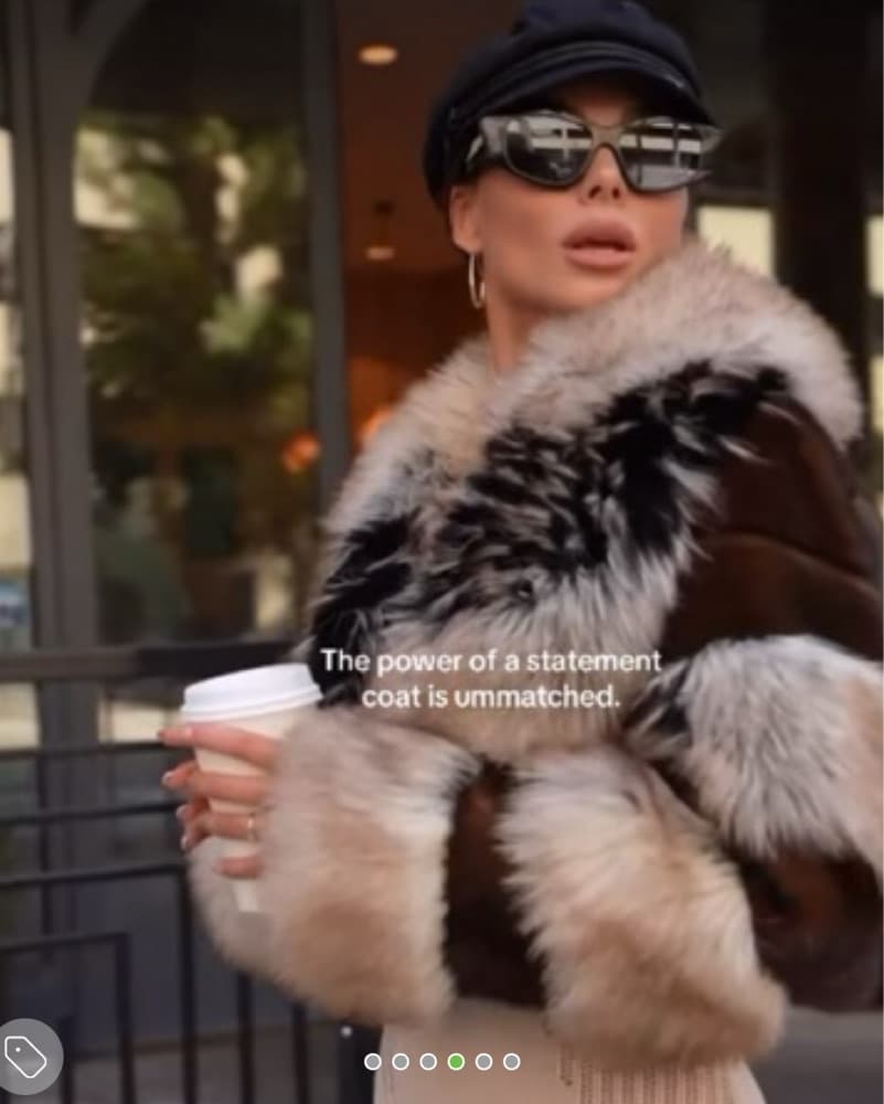 Faux Fur Cropped Statement Coat - Image 5