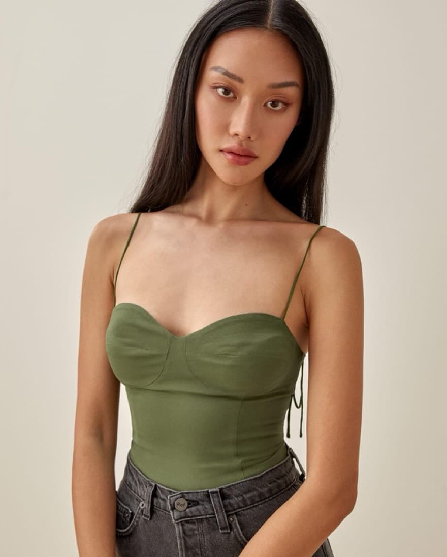 Reformation Liza Top Green - Image 1