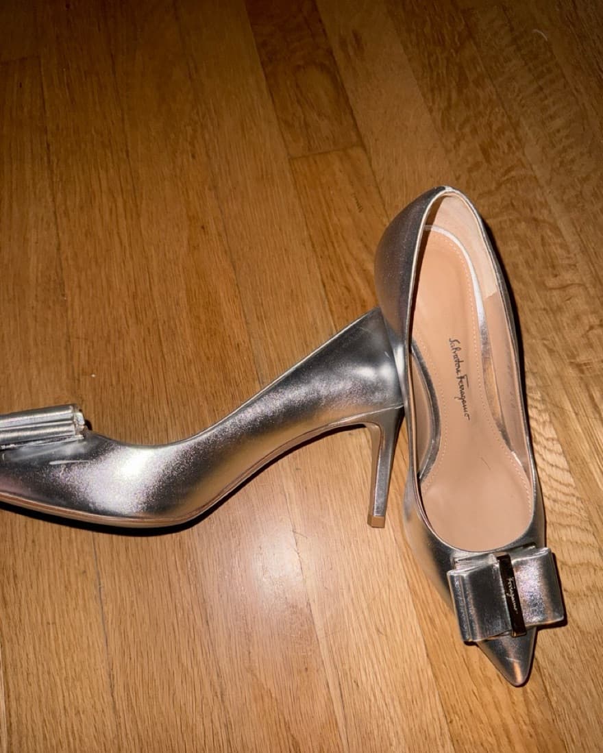 salvatore ferragamo silver Pointed Toe  - Image 3
