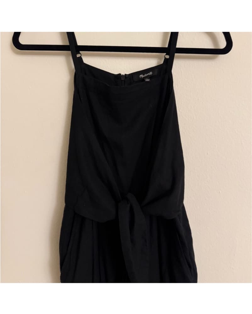 Black Tie-Front Jumpsuit - Image 4