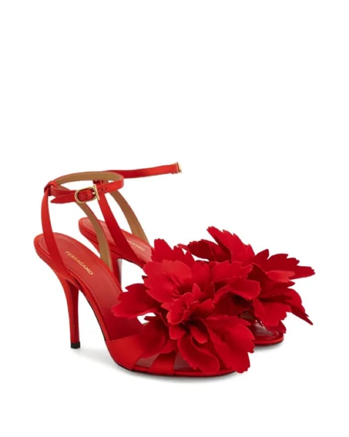 Ferragamo Red Flower Heel - Image 2