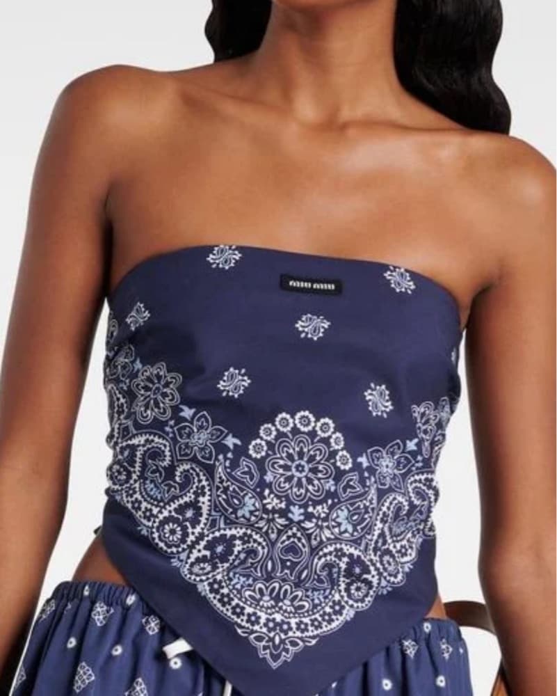 Miu Miu Printed Poplin Bandana Top - Image 4