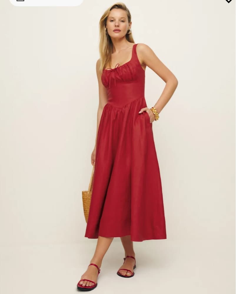 Reformation Balia Linen Dress Petite - Image 3