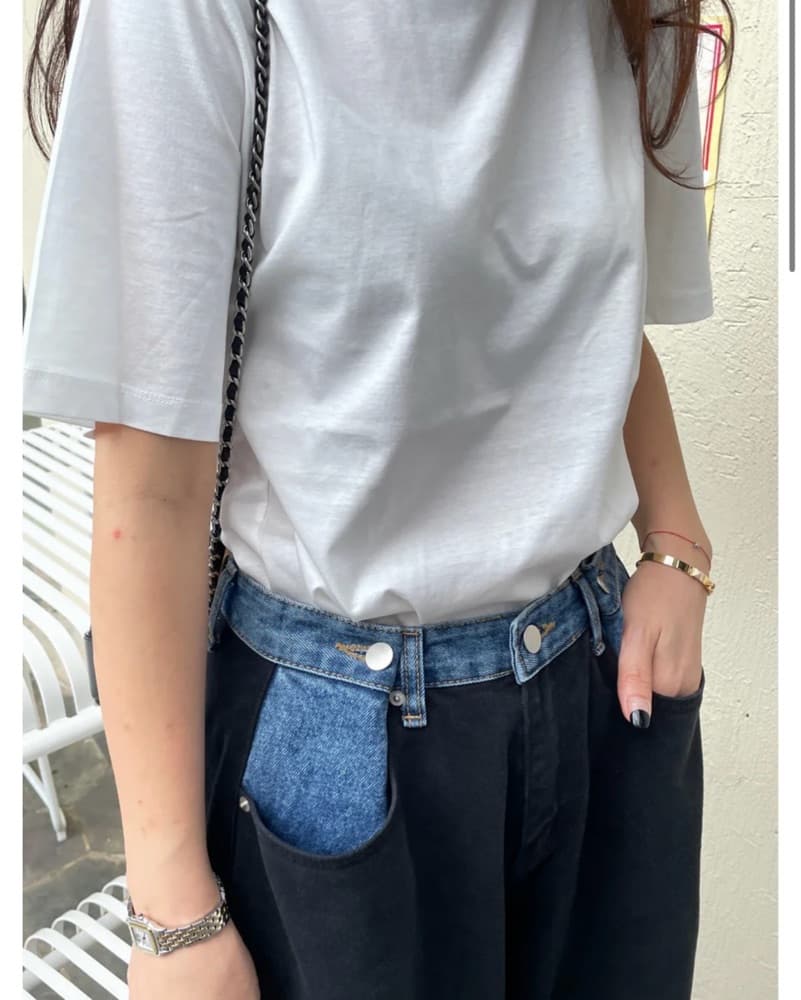 Frankie Shop I HAYLA CONTRAST DENIM PANT - Image 2