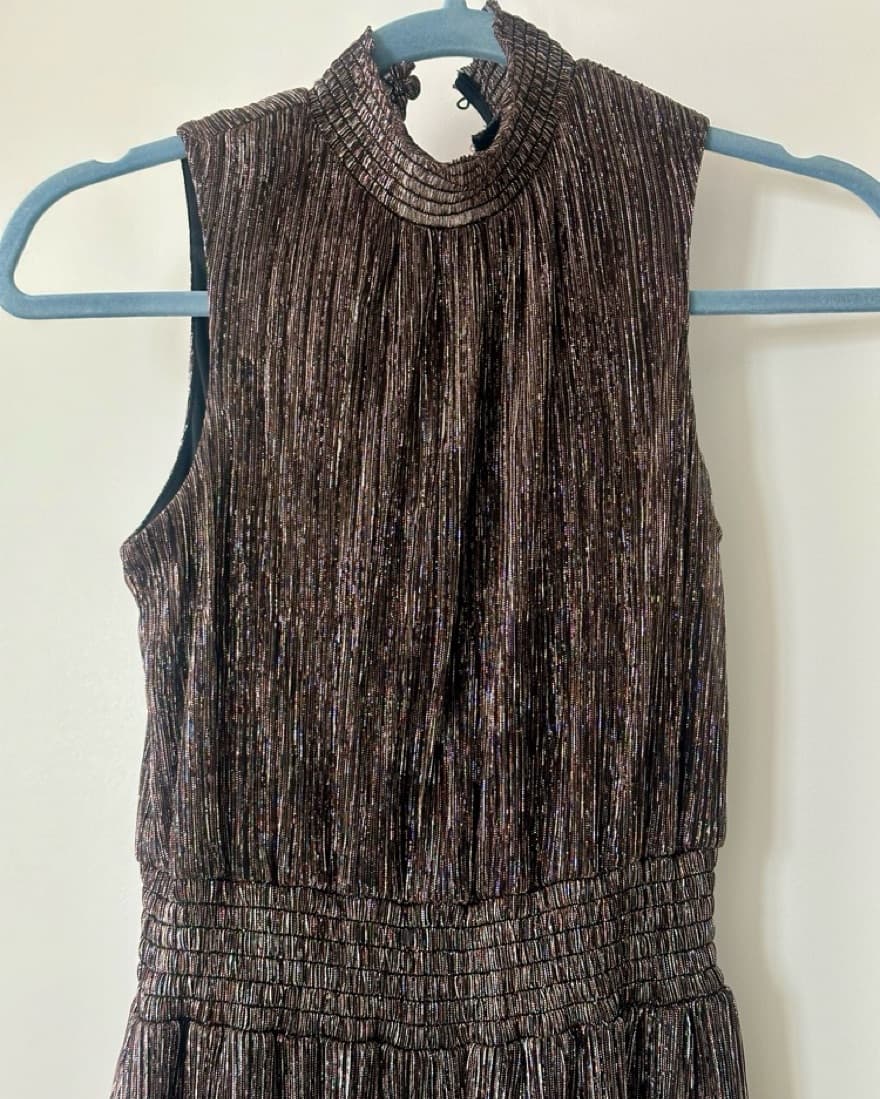 1 State Metallic Smocked Tiered Dress - Image 5