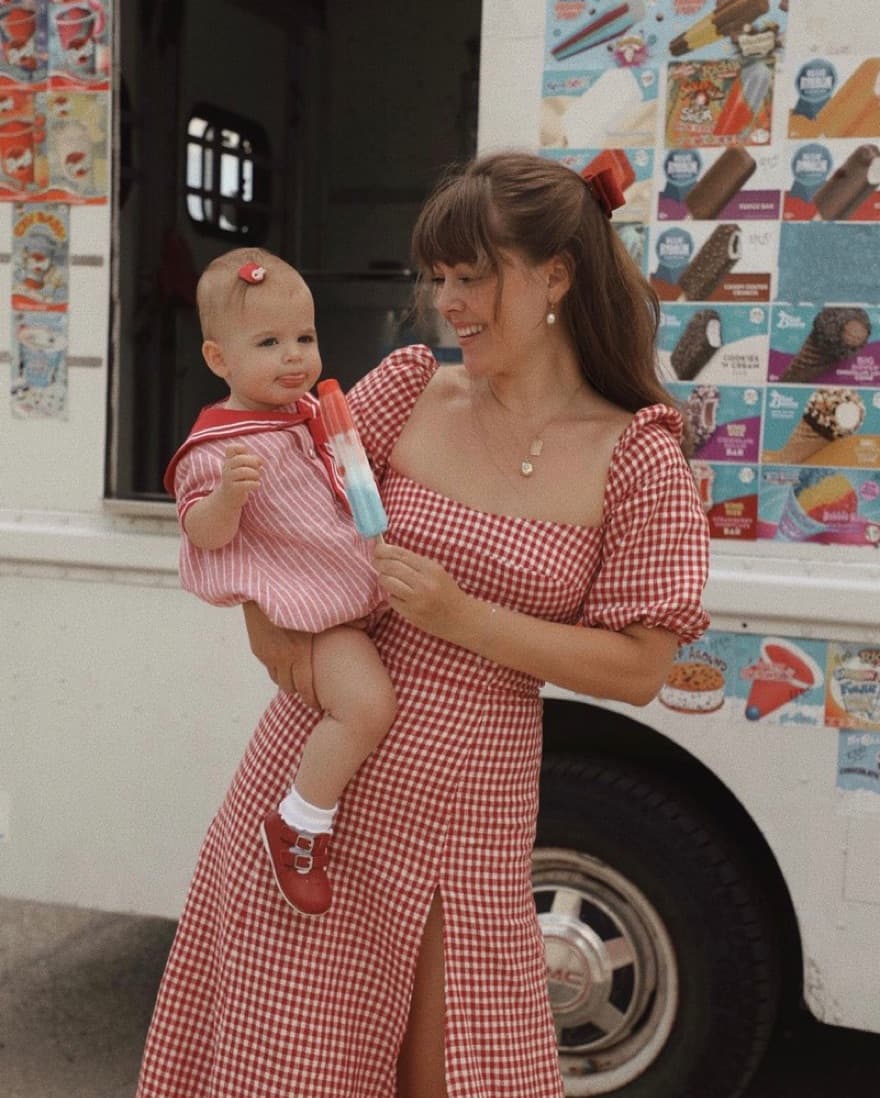 Reformation Red Checkered Dress - Image 2
