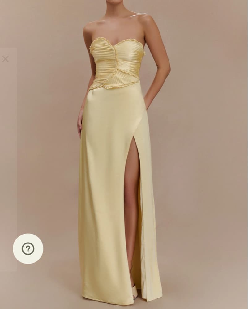 Meshki Butter Yellow Satin Gown - Image 2