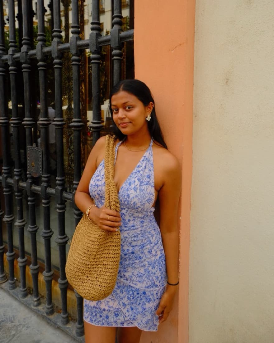 Blue & White Dress - Image 2