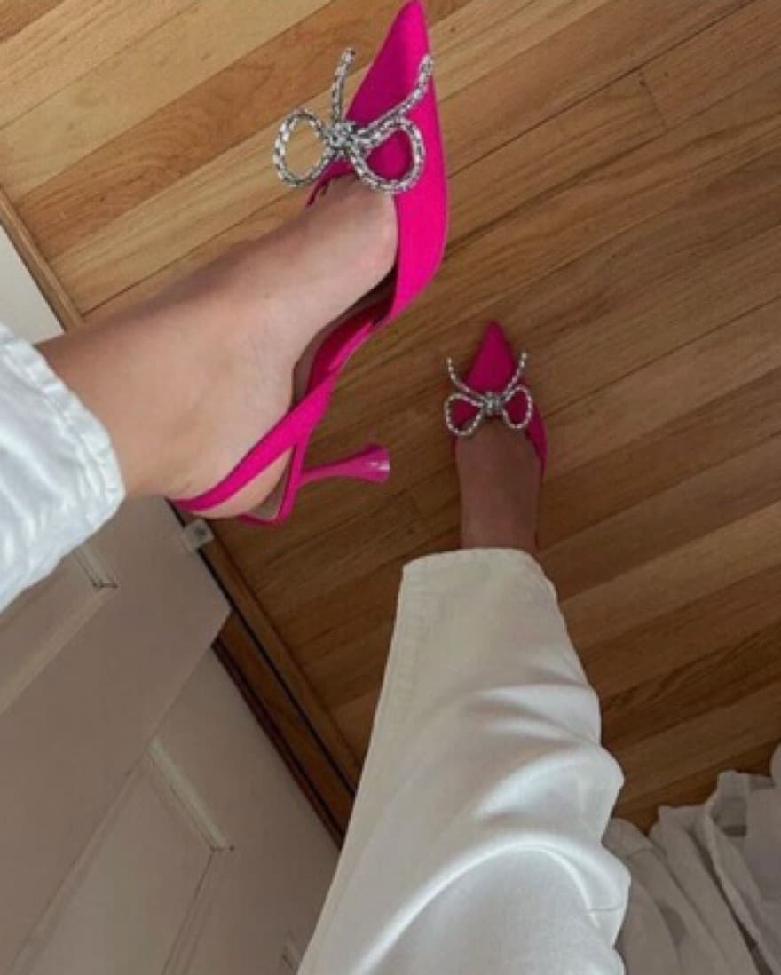 Zara Hot Pink Slingback Heel With Bow  - Image 4