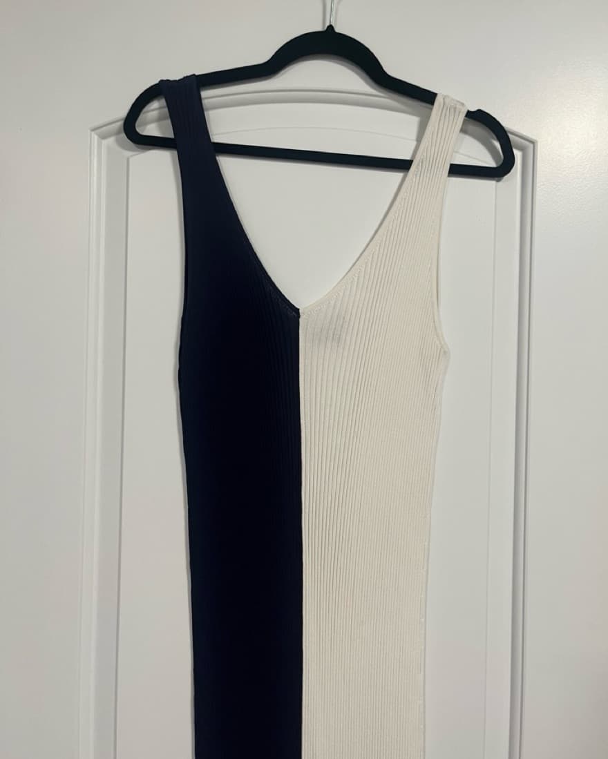 Staud - Navy White Dana Dress - Size L - Image 4