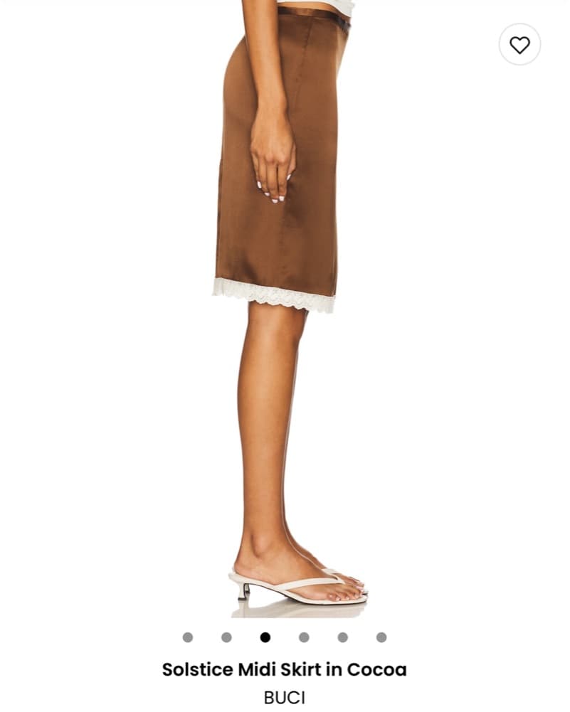 Buci Solstice Midi Skirt Brown Silk - Image 3