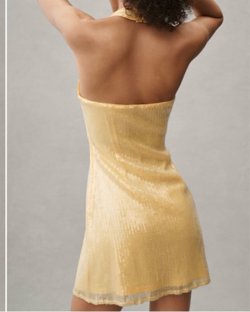 Yellow sequin Mini Dress  - Image 3