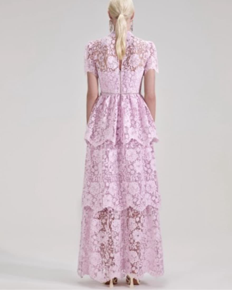Self Portait Lace Tiered Maxi Dress - Image 2