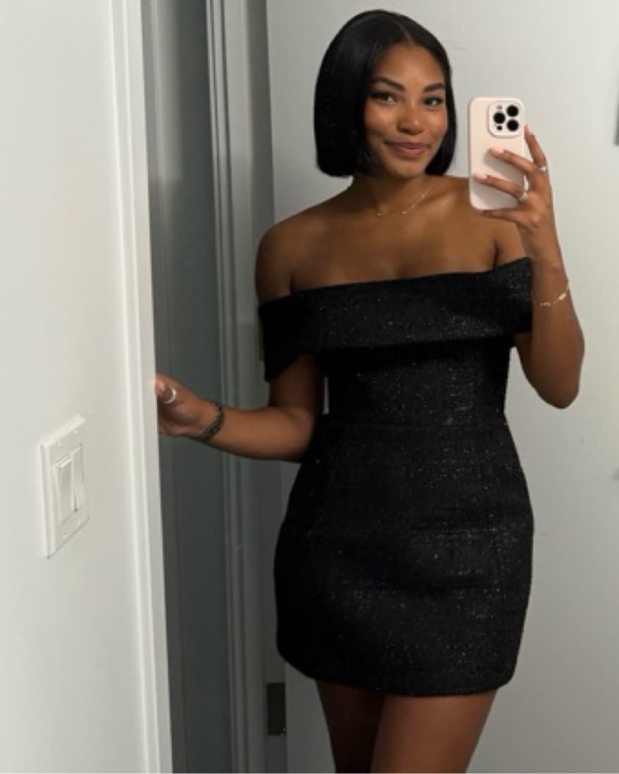 Meshki Black Off The Shoulder Mini Dress - Image 1
