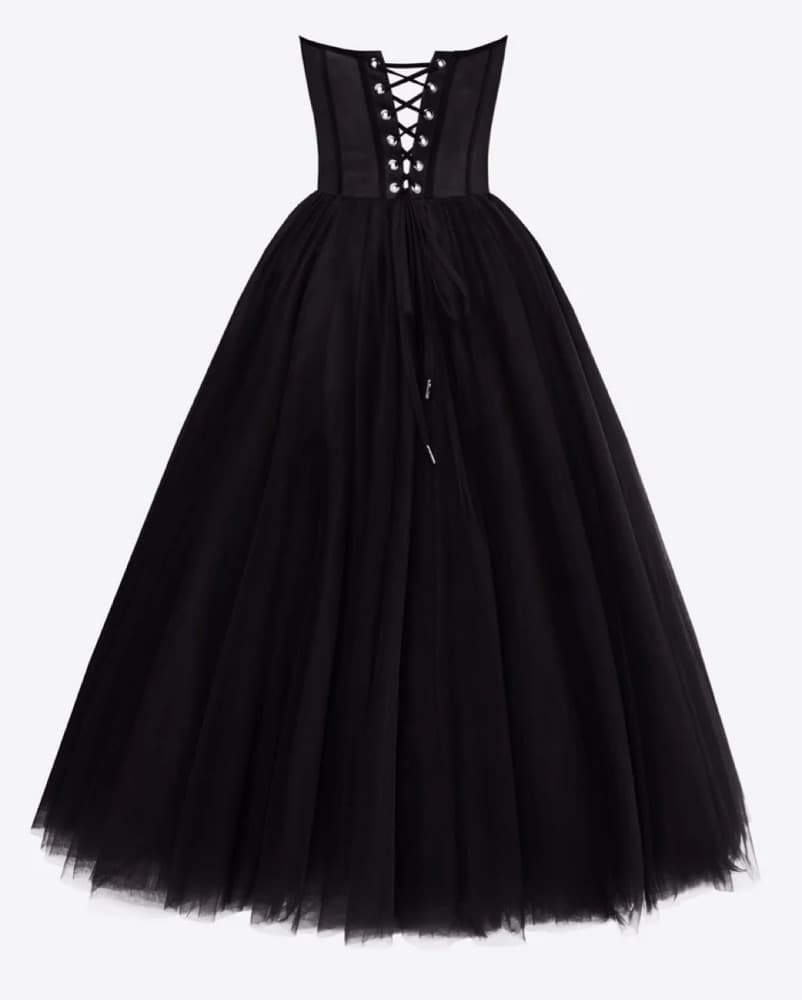 Dramatic Black Tulle Gown-Milla Dress - Image 4