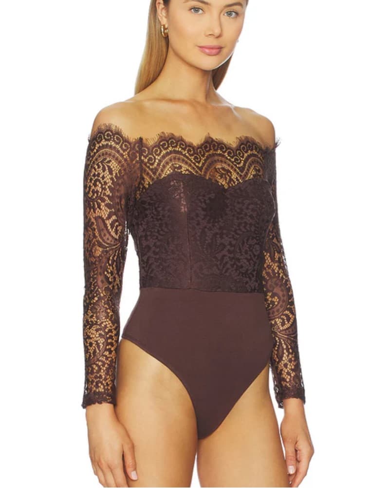Off Shoulder Lace Bodysuit - Image 3