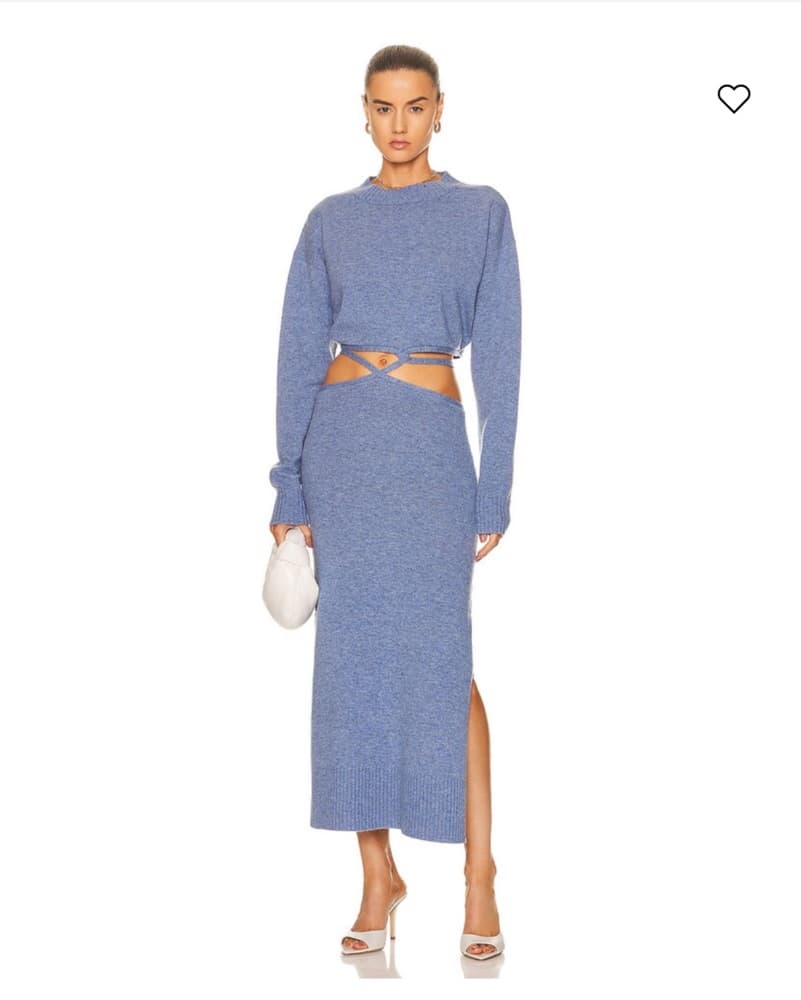 Christopher Esber Blue Cashmere Dress - Image 1