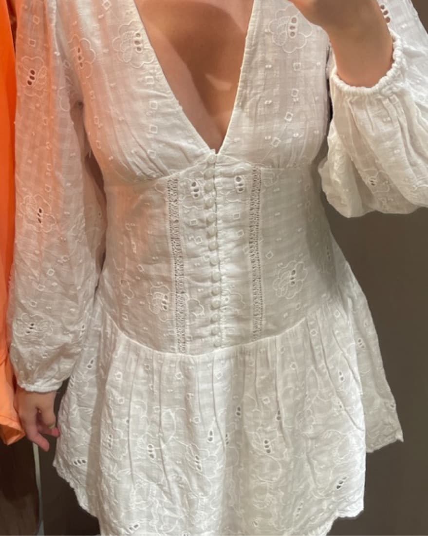 White Button Up Sundress  - Image 2