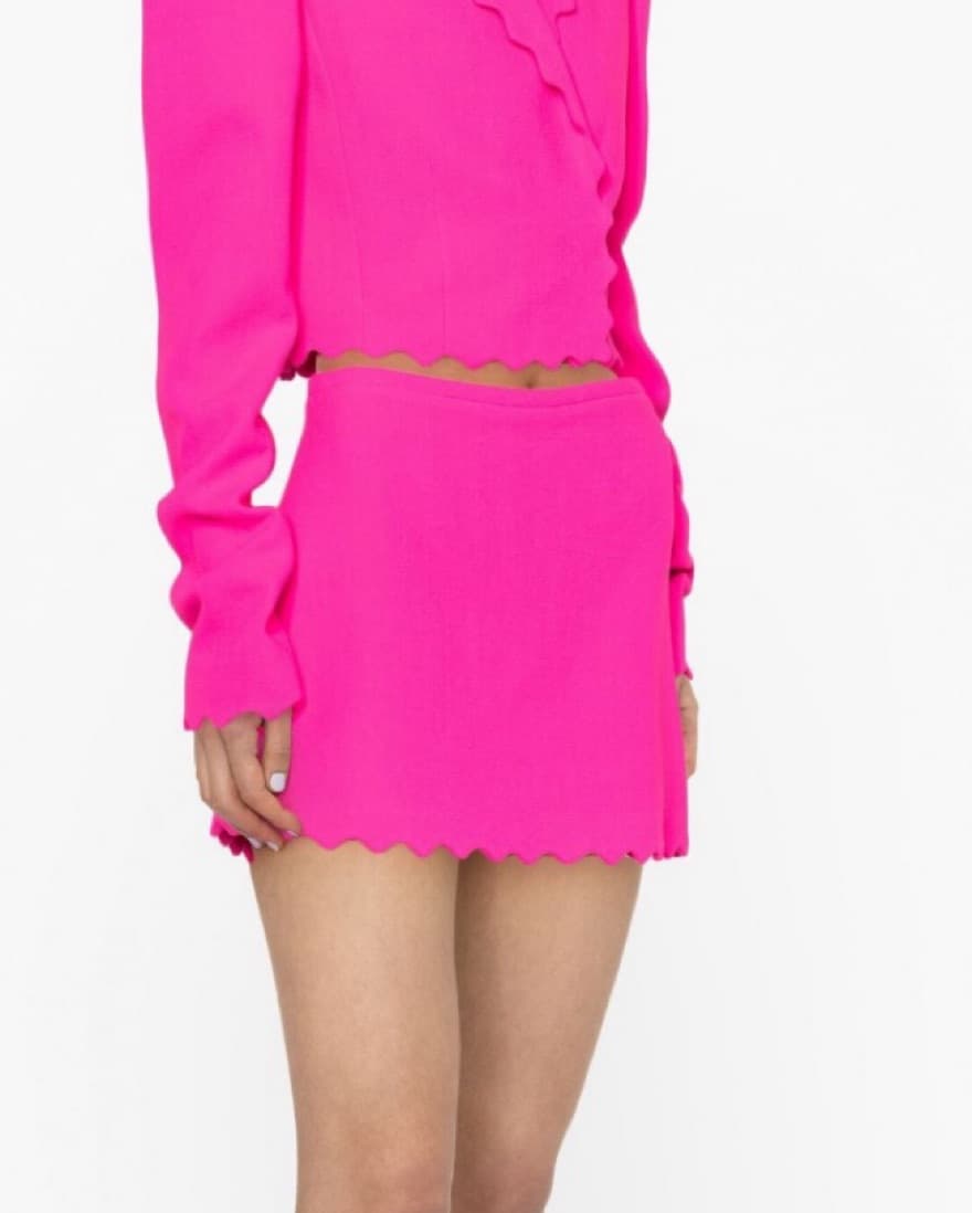 Mach & Mach Scalloped Trim Wool Skirt  - Image 4