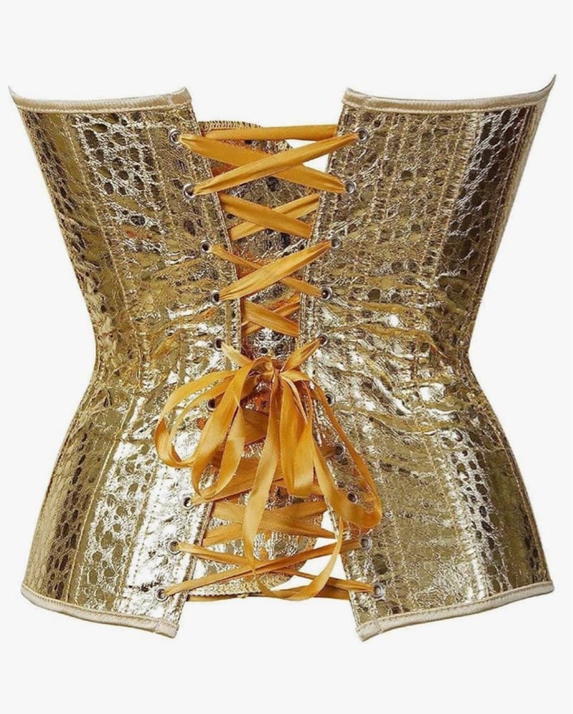 Gold Corset Snakeskin Shiny Material  - Image 2
