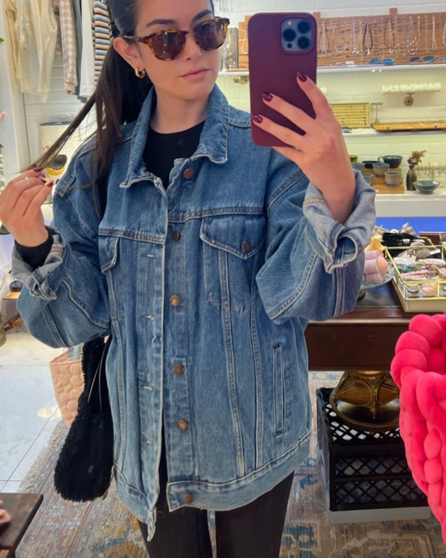 Oversized Vintage Denim Jacket - Image 2