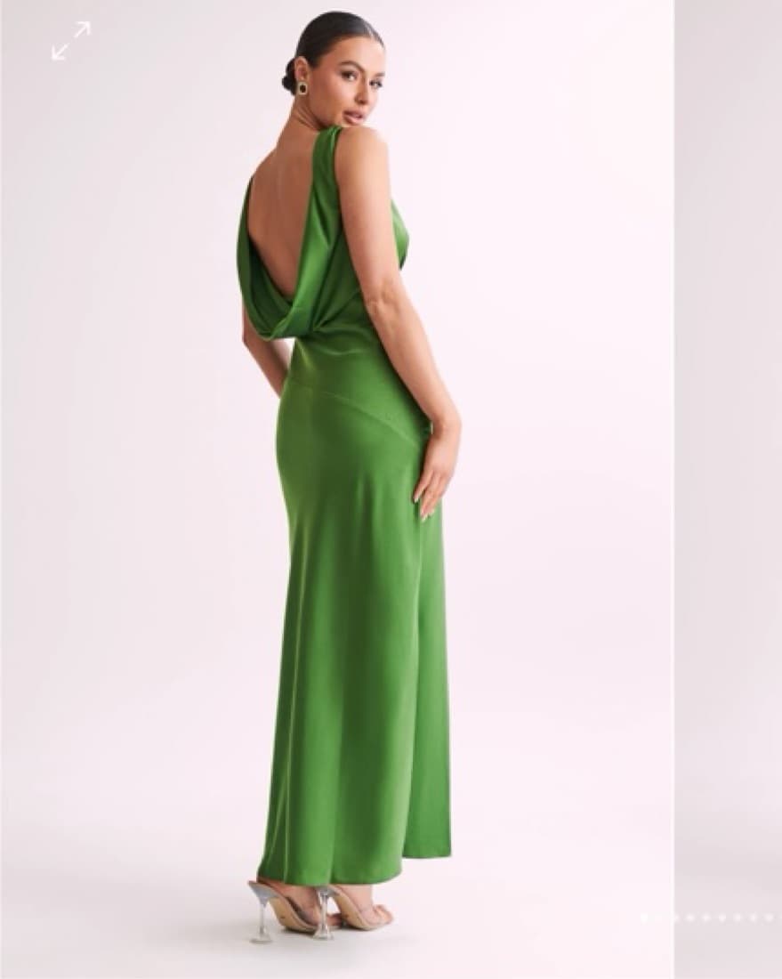Meshki Emerald Maxi Satin Dress  - Image 3