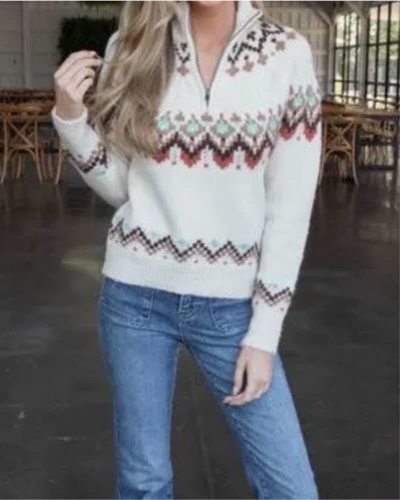 Cable Knit Sweater Fairisle  - Image 2