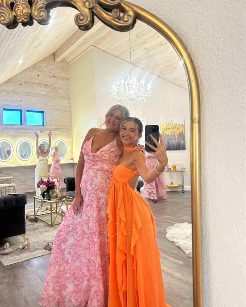 Pink Rose Chiffon Gown - Image 2