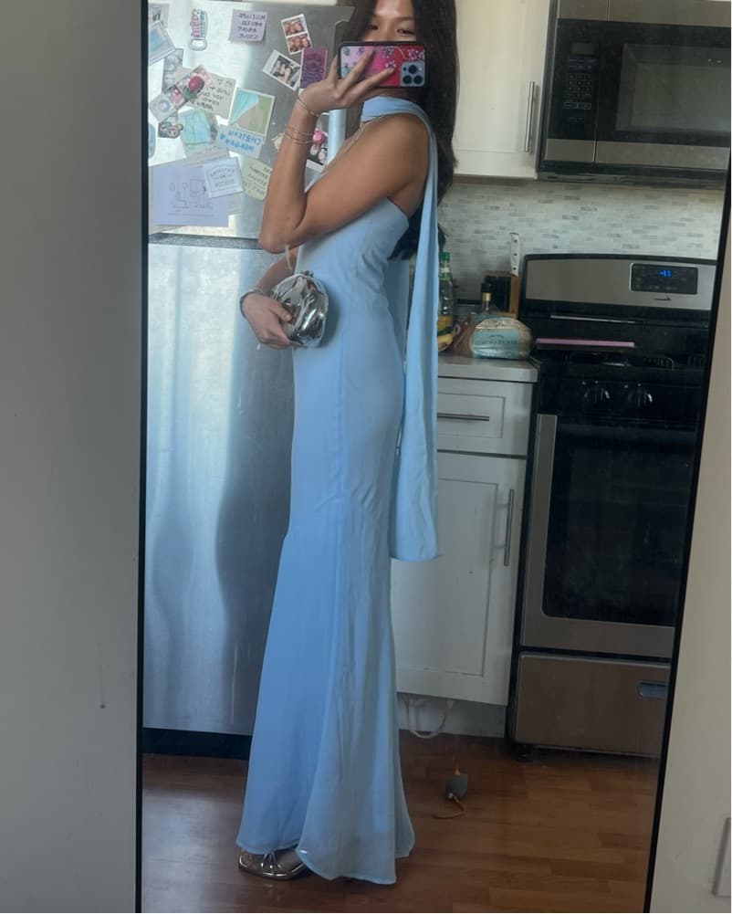 Light Blue Scarf Dress - Image 2