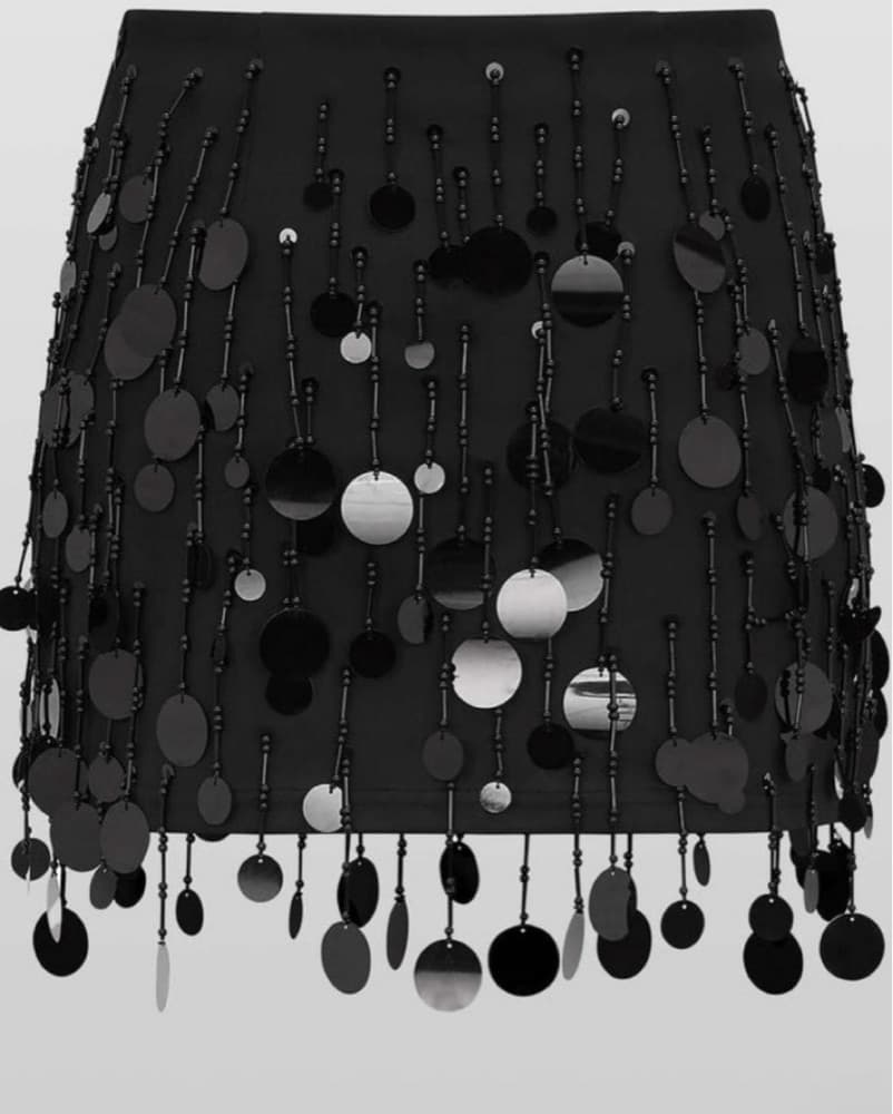 Rat And Boa Black Sequin Skirt  - Image 2