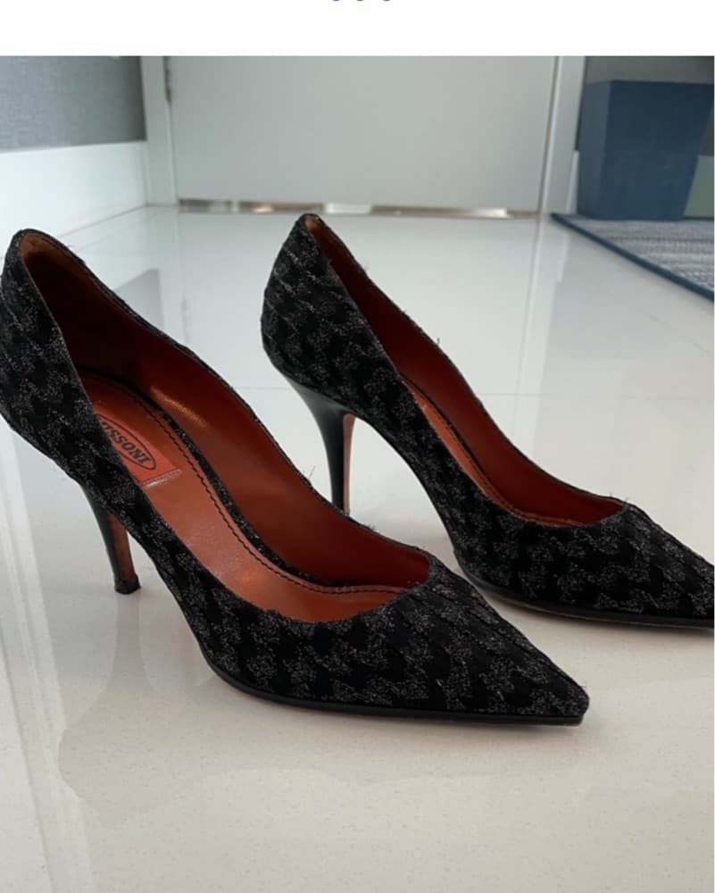 Missoni Sparkling Black Velvet Heels - Image 1
