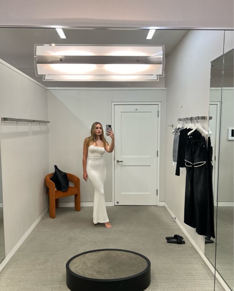 Skims Ribbed Lounge Dress White Size M - Image 3