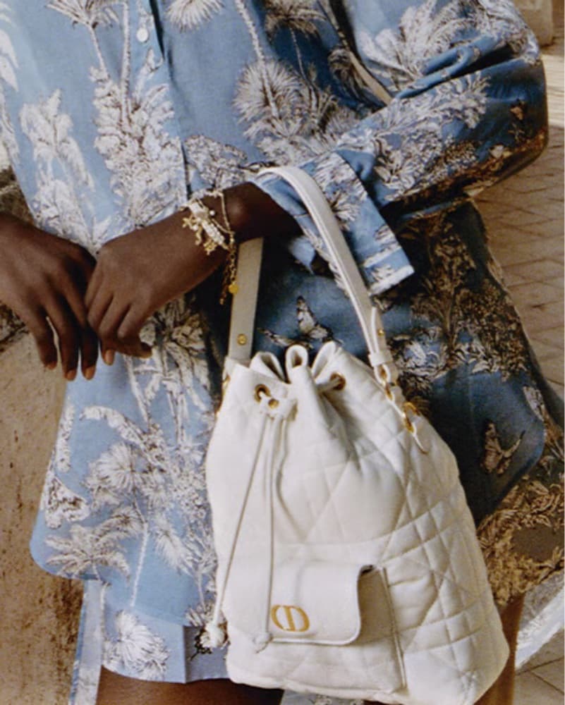Dior Caro Bucket Bag White  - Image 4