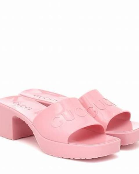 Gucci Rubber Sandal Heels - Image 1