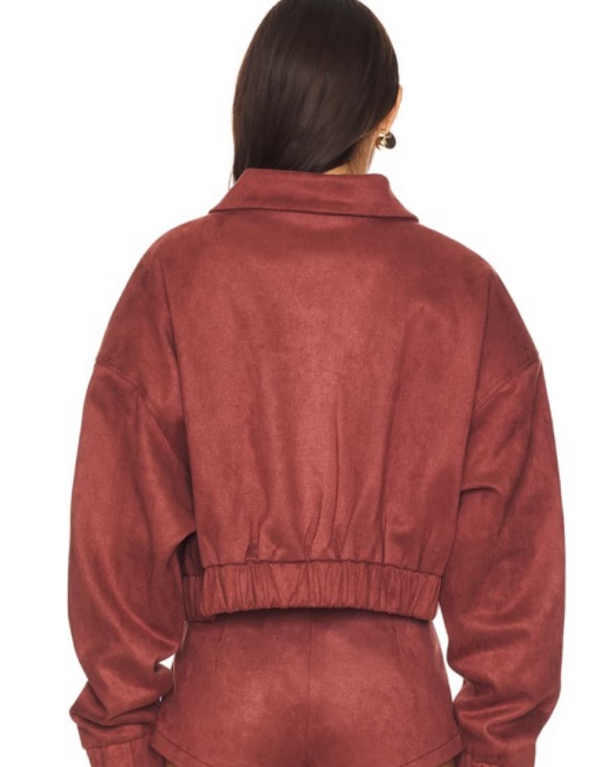 SET: Suede Bomber Jacket And micro Short - Image 2