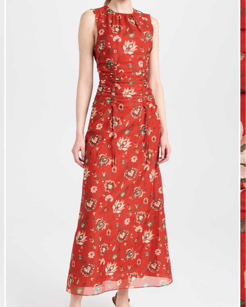 SIR. The Label Reyes Ruched Midi Dress - Image 1