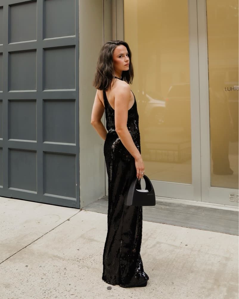 Retrofete Black Sequin Bella Dress - Image 2